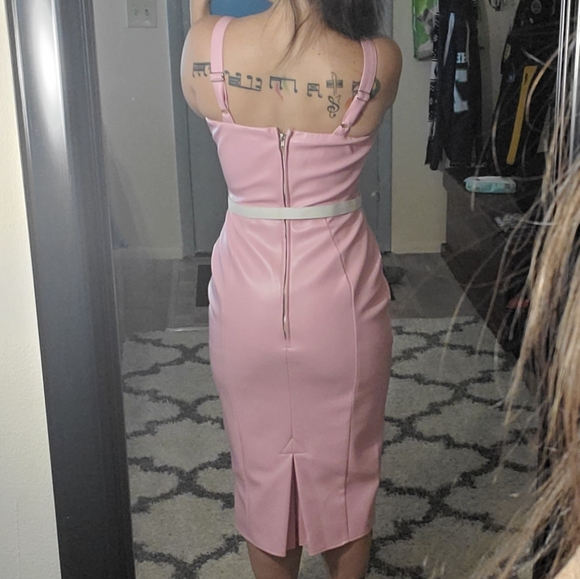 SOLD Deadly Dames XL Vegan Leather Dress Pinup - Picture 4 of 6